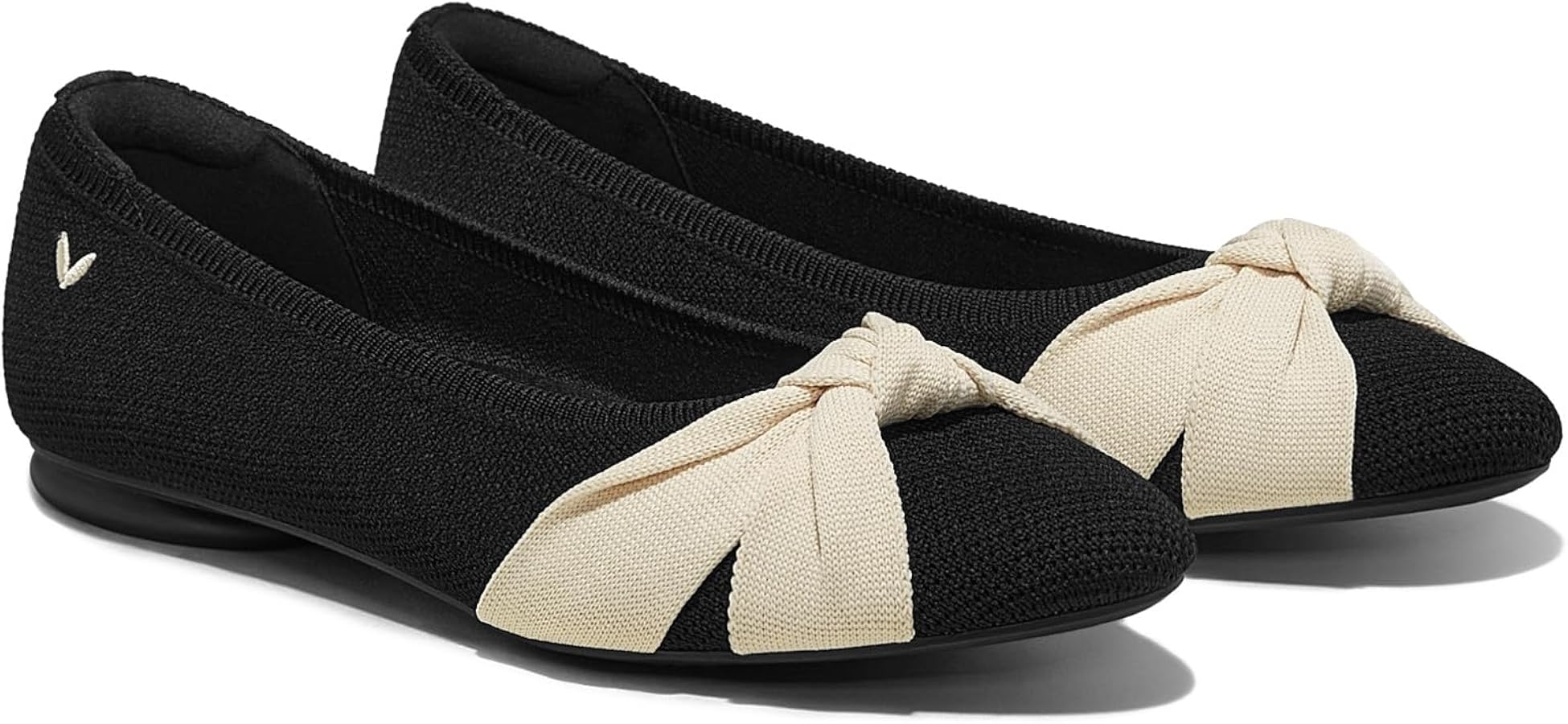 【れもん】Pikolinos×VIVAIA bibi Bibi Round-Toe Knotted Sustainable Flats in Deep Ebony | VIVAIA